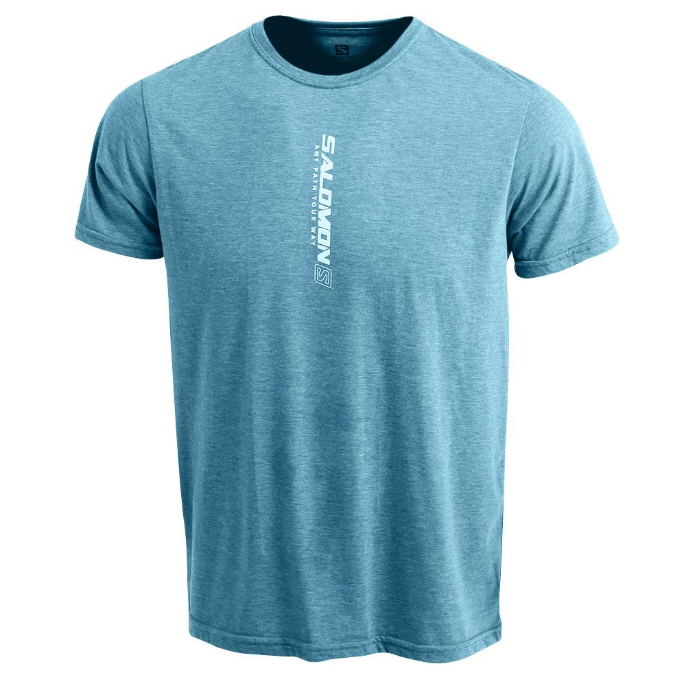 Salomon Singapore Mens T-shirts - YAEL SS M Blue | 27540-XBZS